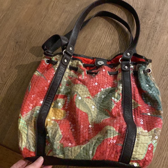 Bueno Sequined Floral boho style vintage purse - Picture 3 of 15